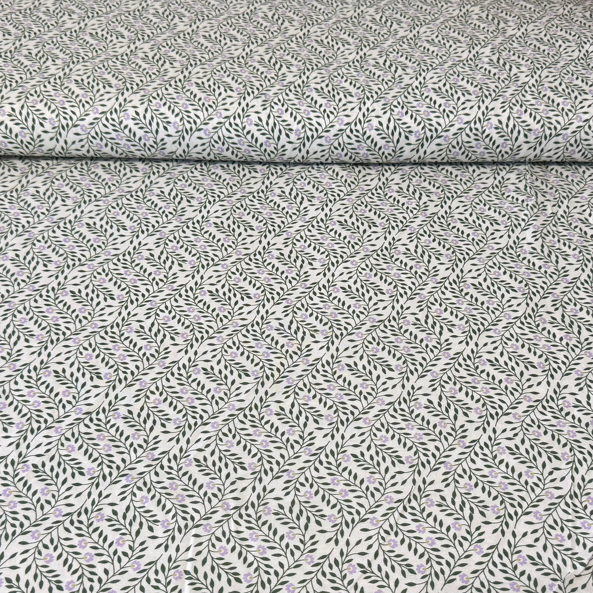 Lavender & Sage Botanical Vines | 100% Cotton Fabric | 45” Wide