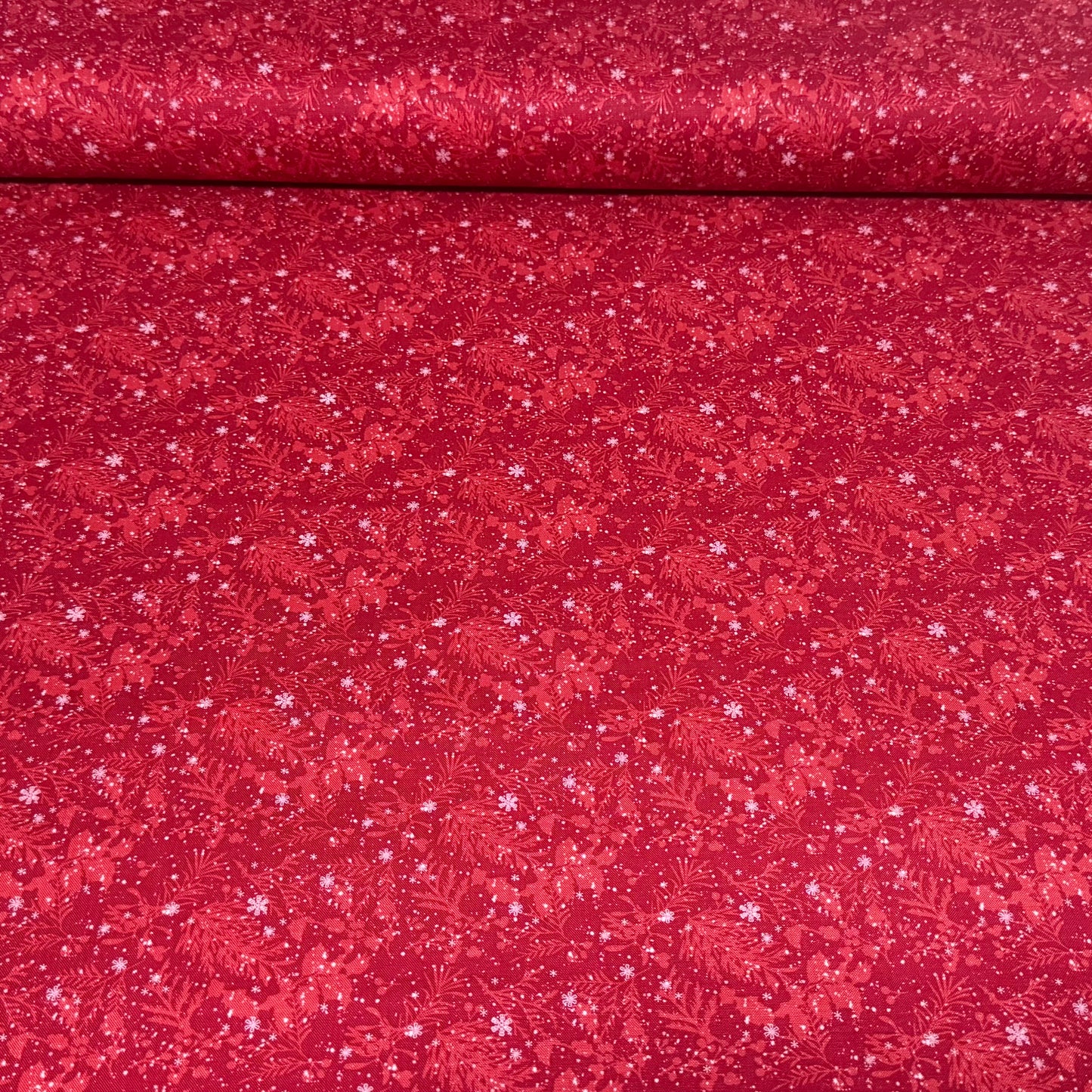 Classic Holiday Snowflake Blender Cotton Fabric – Red Tone-on-Tone | 45” Quilting Cotton