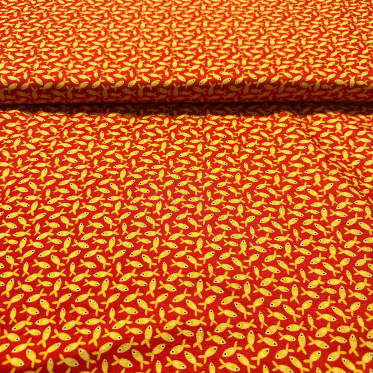 Golden Fish Toss – 100% Cotton Fabric | 45” Wide