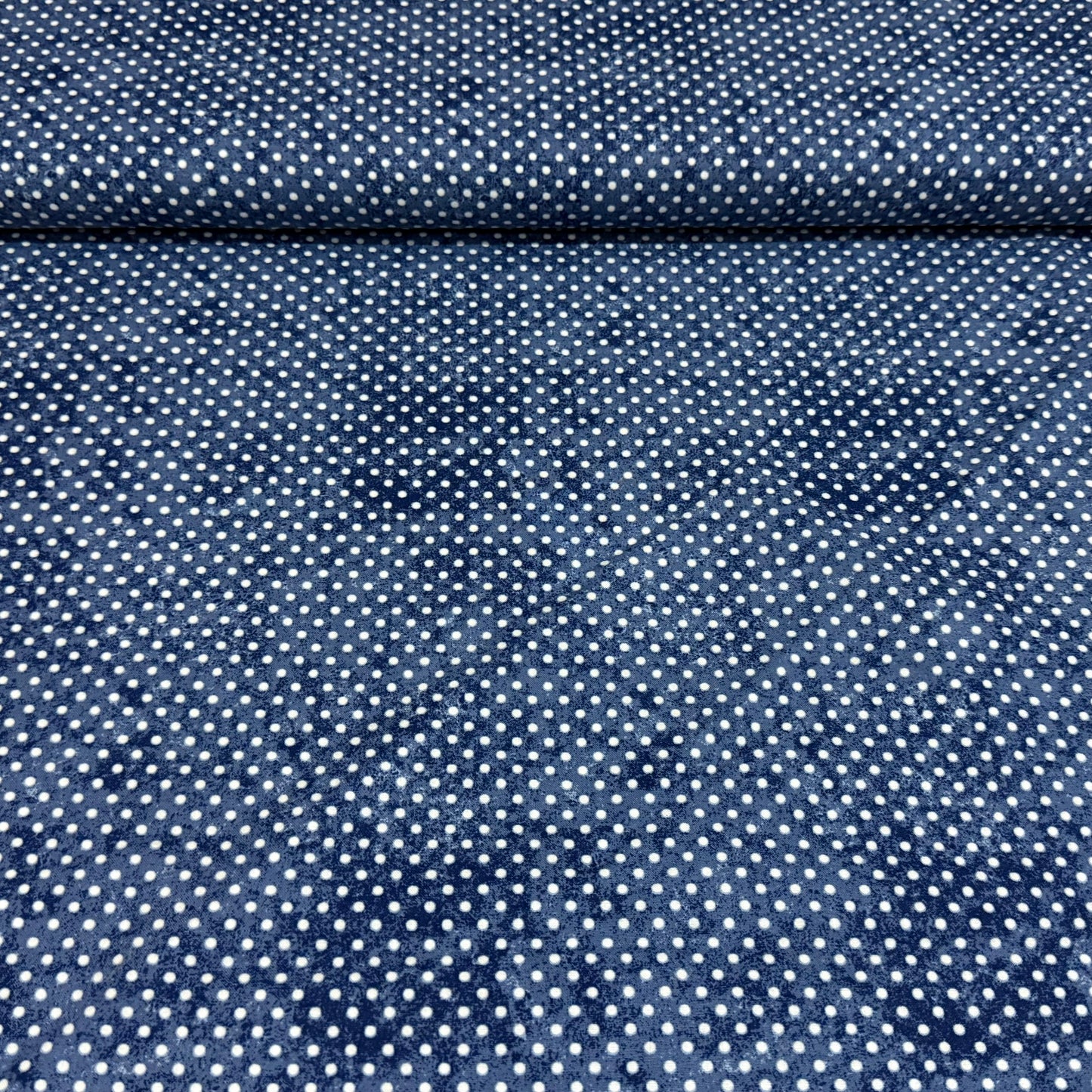Midnight Blue Tonal Dot Fabric – 100% Cotton | 45” Wide