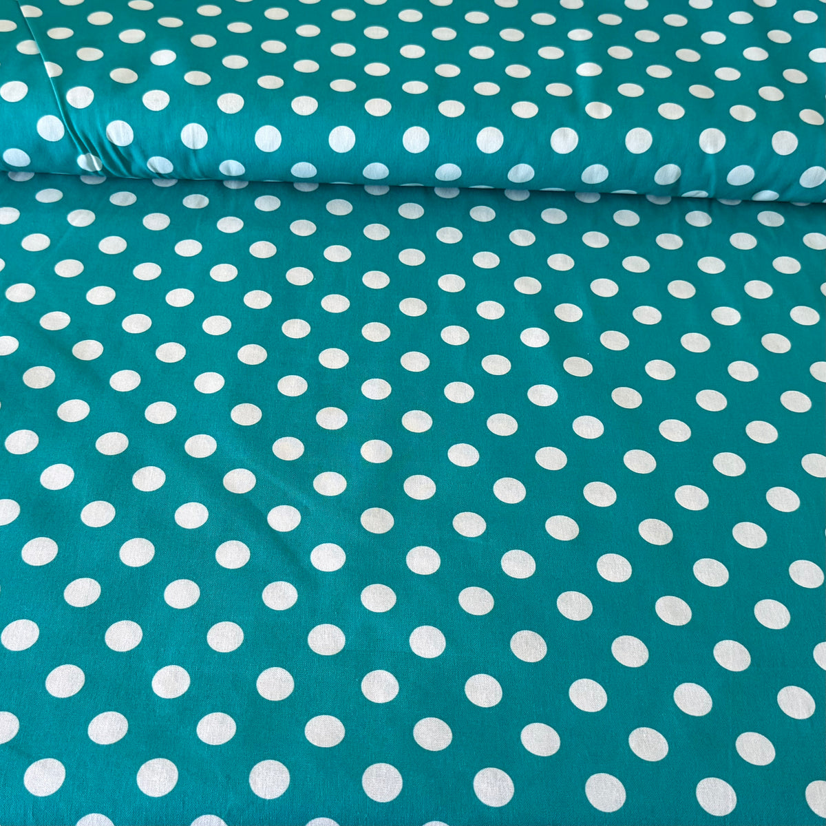 Turquoise Polka Dots | 100% Cotton Fabric | 45” Wide