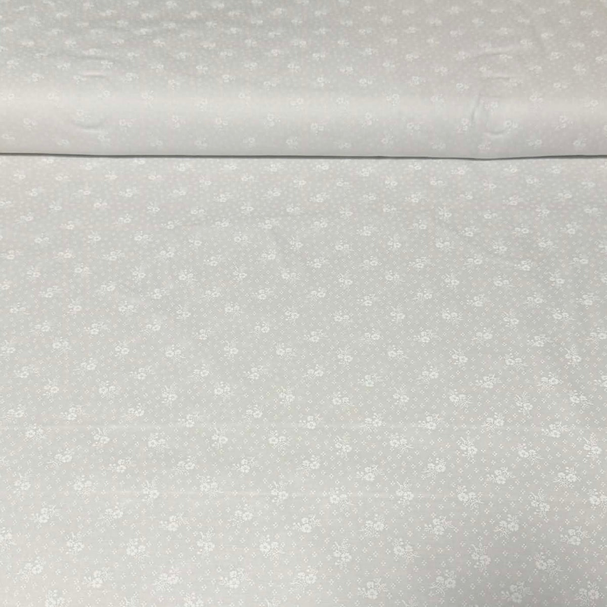 Soft White Petite Floral Fabric – 100% Cotton | 45” Wide