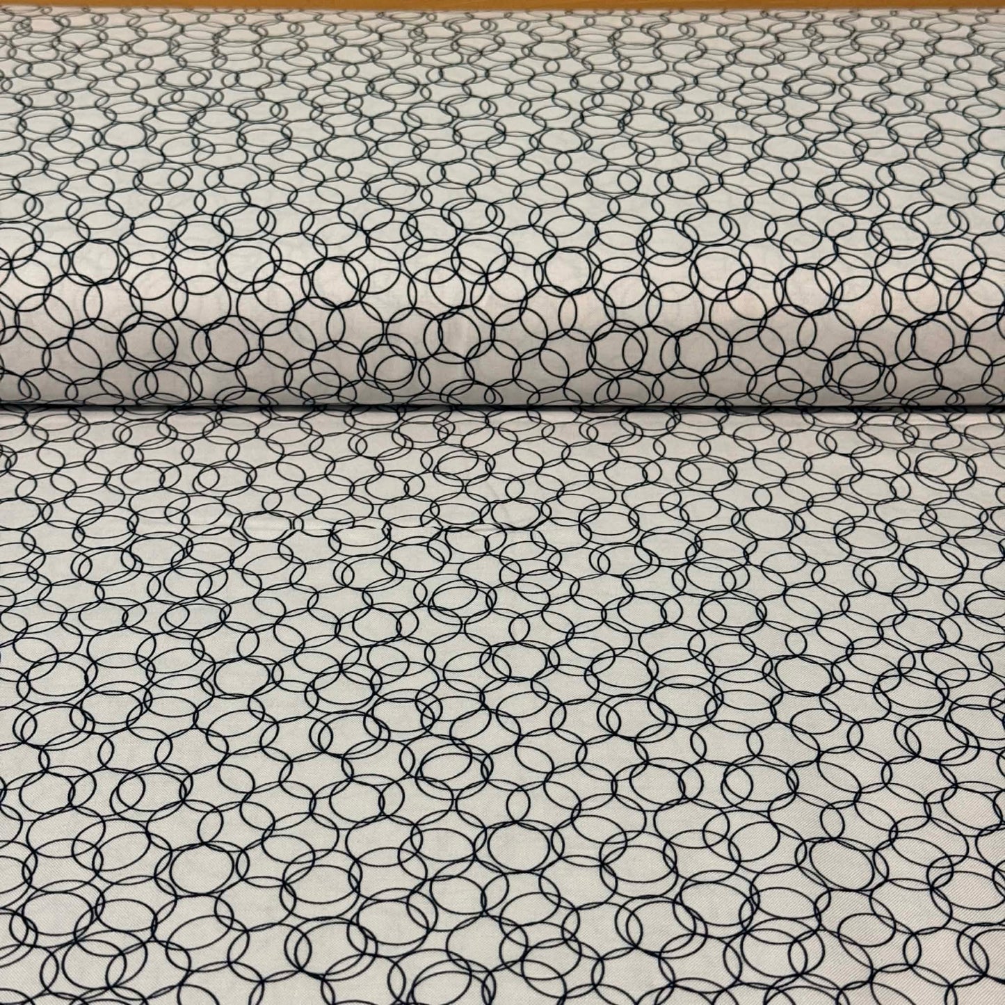 Modern Black Circle Line Print Fabric – 100% Cotton | 45” Wide
