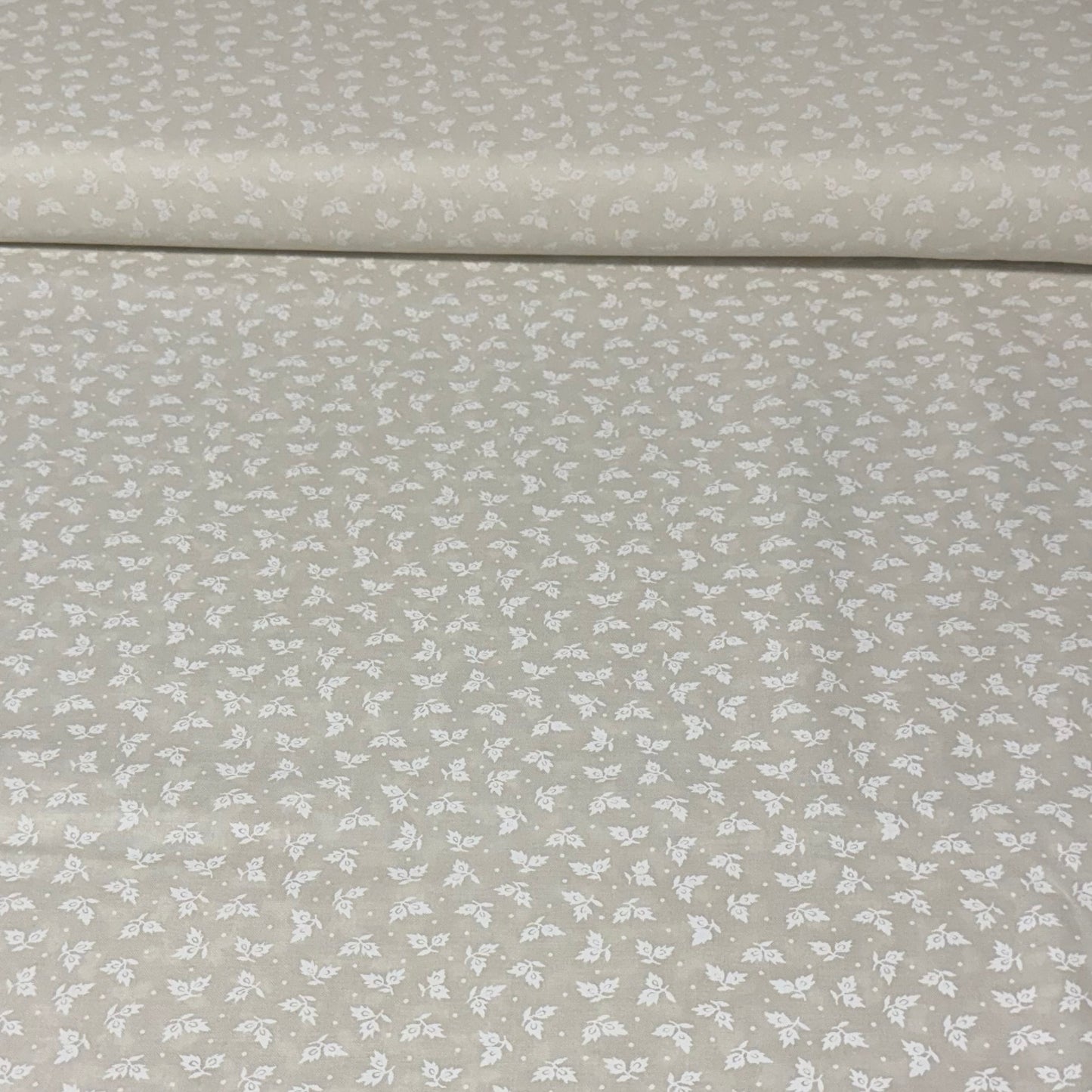 Soft Meadow Mini Floral Cotton Fabric – Beige | 45” Quilting Cotton