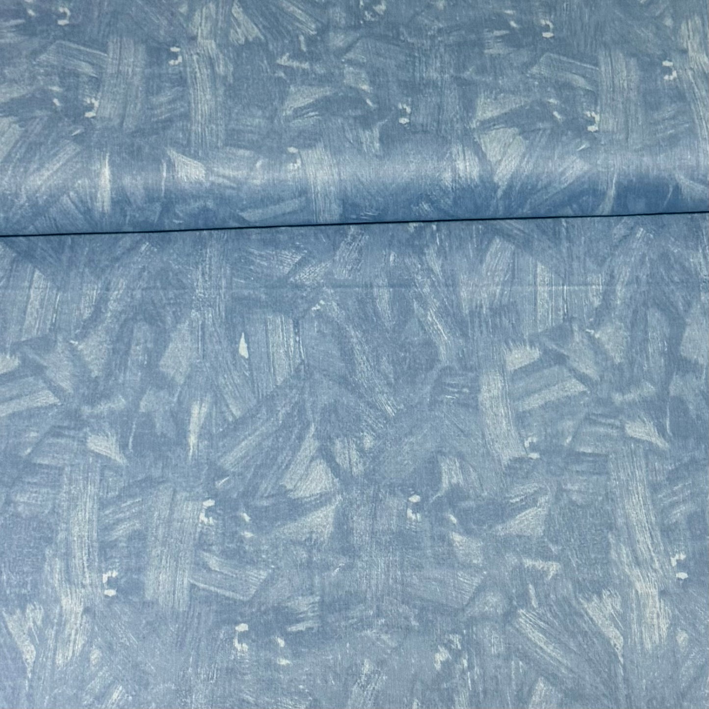 Denim Blue Tonal Brush Texture Fabric – 100% Cotton | 45” Wide