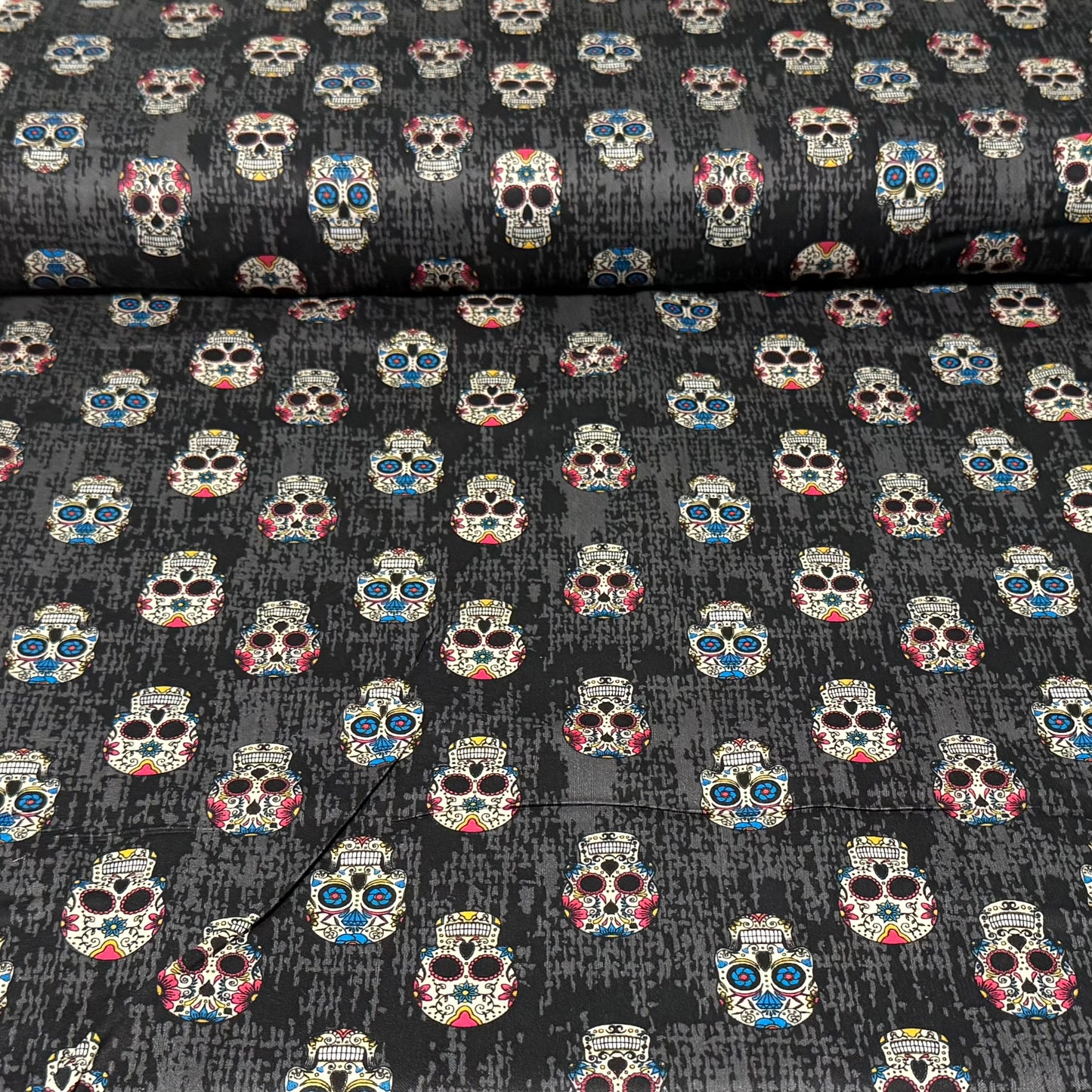 Sugar Skull Toss Print Fabric – 100% Cotton | 45” Wide