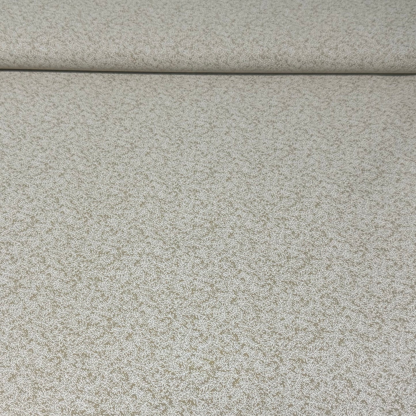 Natural Leaf Texture Cotton Fabric – Beige Neutral | 45” Quilting Cotton