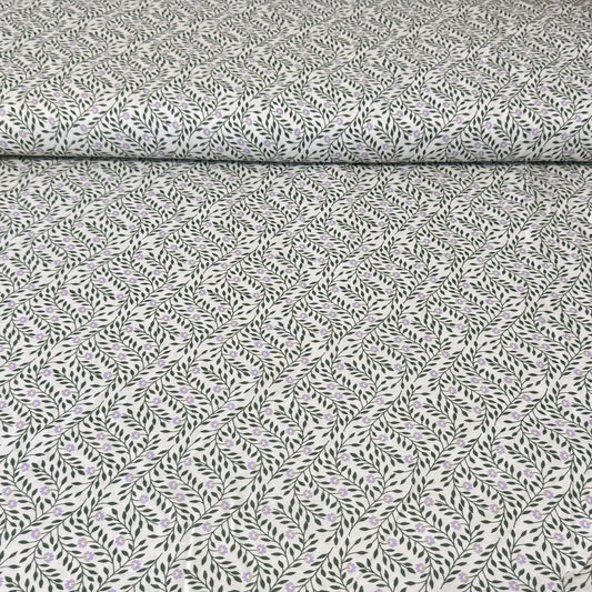 Lavender & Sage Botanical Vines | 100% Cotton Fabric | 45” Wide