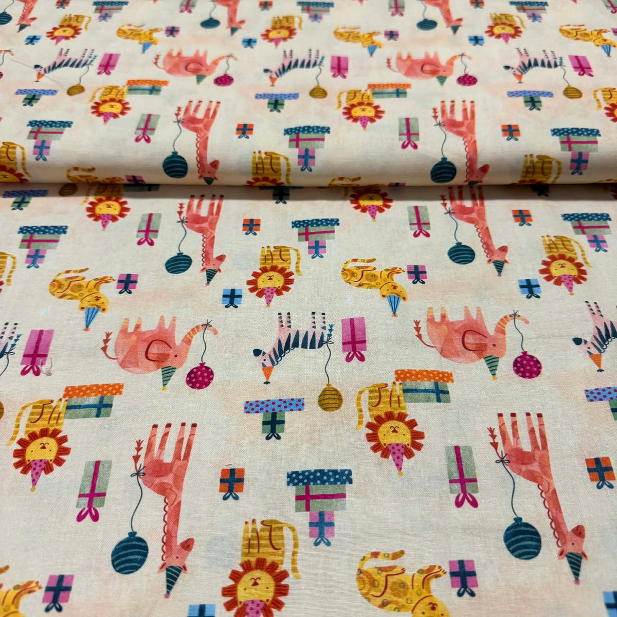 Playful Jungle Party Animals – 100% Cotton Fabric | 45” Wide