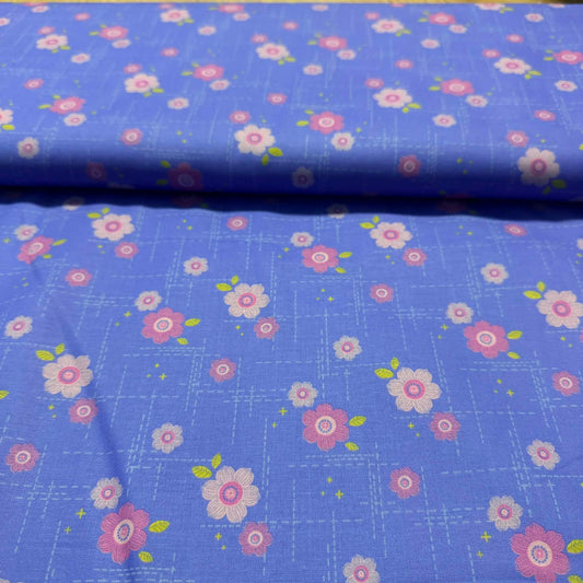 Periwinkle Daisy Bloom – 100% Cotton Fabric | 45” Wide