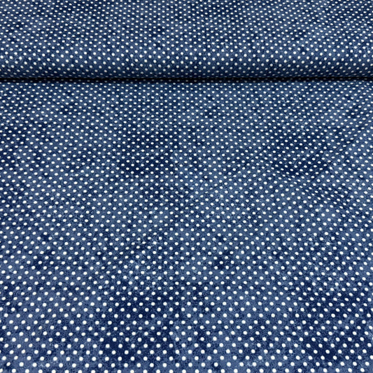 Midnight Blue Tonal Dot Fabric – 100% Cotton | 45” Wide