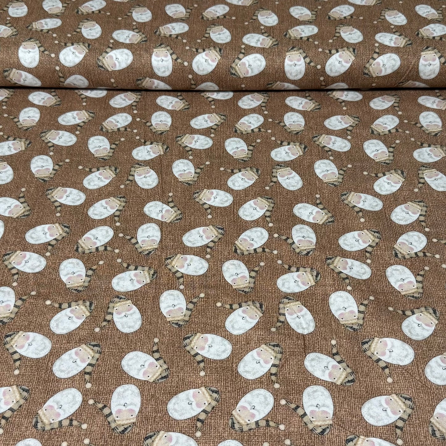 Cozy Winter Santa Mittens – 100% Cotton Fabric | 45” Wide