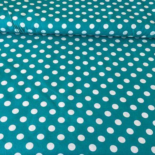 Turquoise Polka Dots | 100% Cotton Fabric | 45” Wide