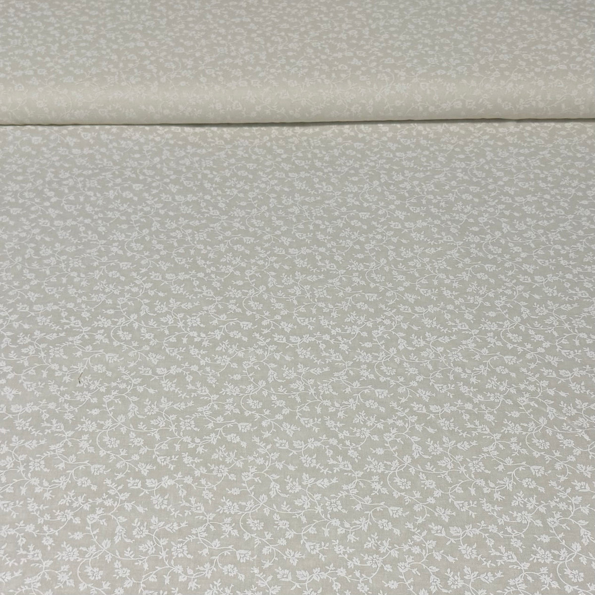 Whispering Vines Floral Cotton Fabric – Soft Beige | 45” Quilting Cotton