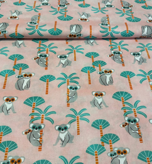 Koala Palm Grove Print Fabric – 100% Cotton | 45” Wide