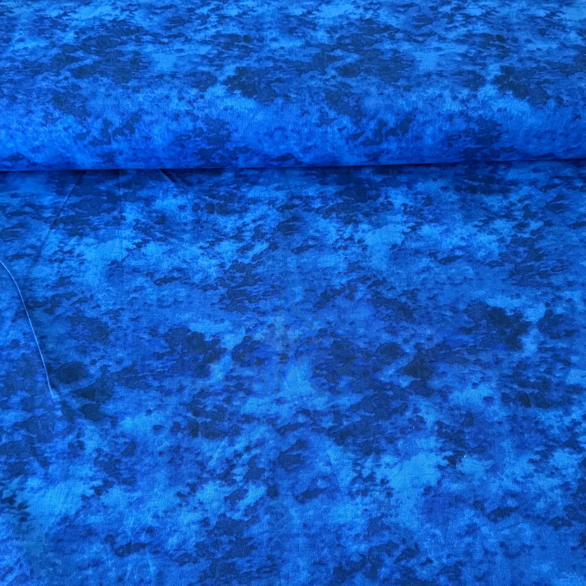Royal Blue Mottled Texture | 100% Cotton Fabric | 45” Wide