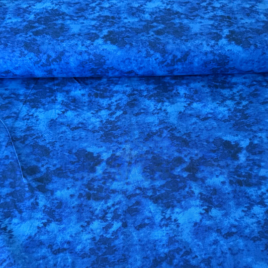 Royal Blue Mottled Texture | 100% Cotton Fabric | 45” Wide