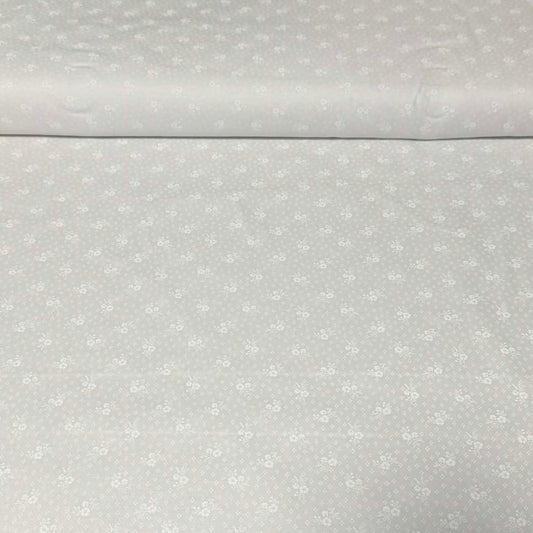 Soft White Petite Floral Fabric – 100% Cotton | 45” Wide