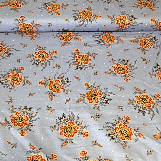 Dusty Vintage Floral Print Fabric – 100% Cotton | 45” Wide