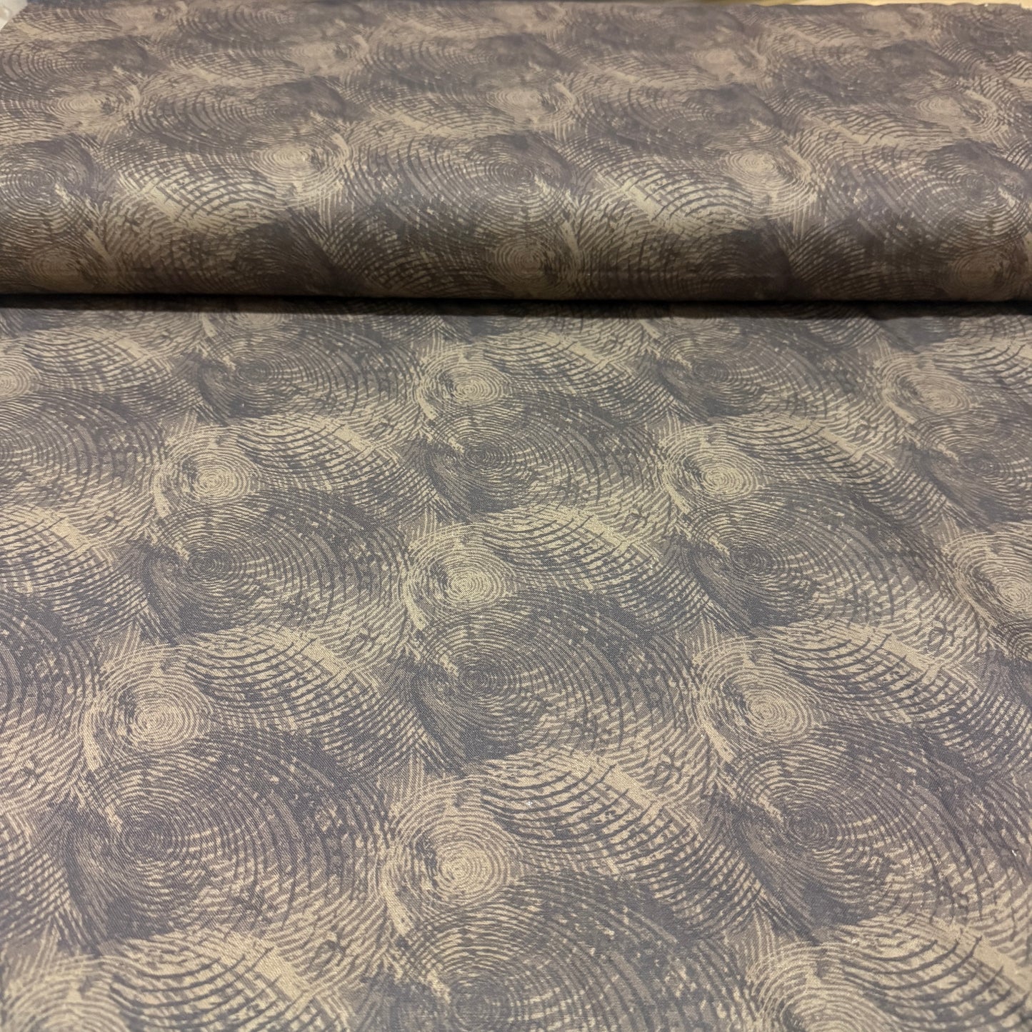 Rustic Wood Grain Texture Cotton Fabric – Grey Taupe | 45” Quilting Cotton