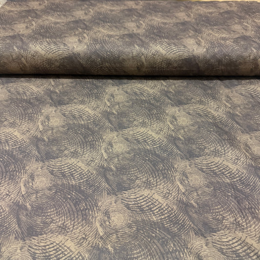 Rustic Wood Grain Texture Cotton Fabric – Grey Taupe | 45” Quilting Cotton