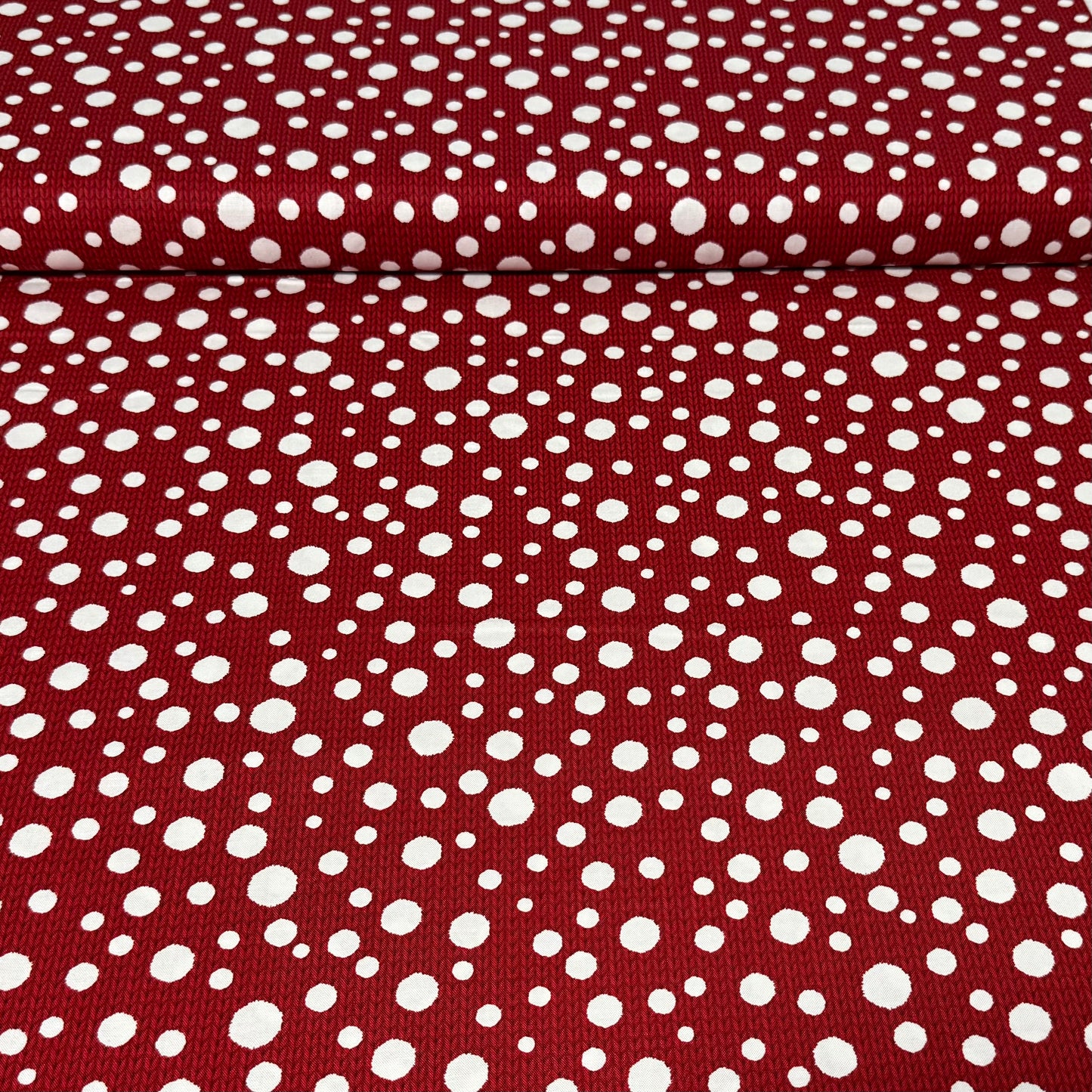 Snowfall Dots Red Quilting Fabric – 100% Cotton | 45” Wide