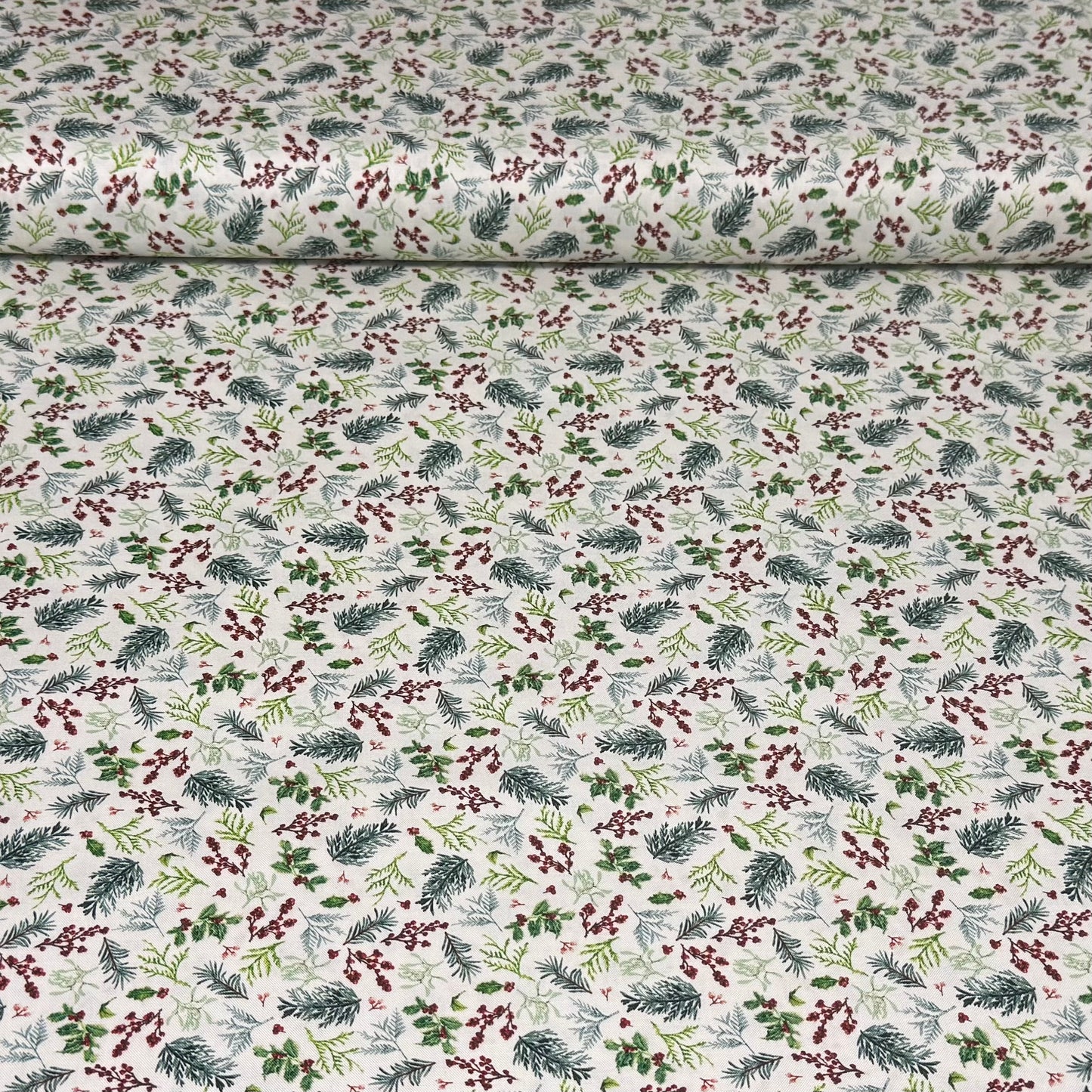 Winter Botanical Pine & Berry Fabric