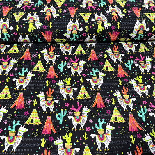 Fiesta Llama Desert Print Fabric – 100% Cotton | 45” Wide