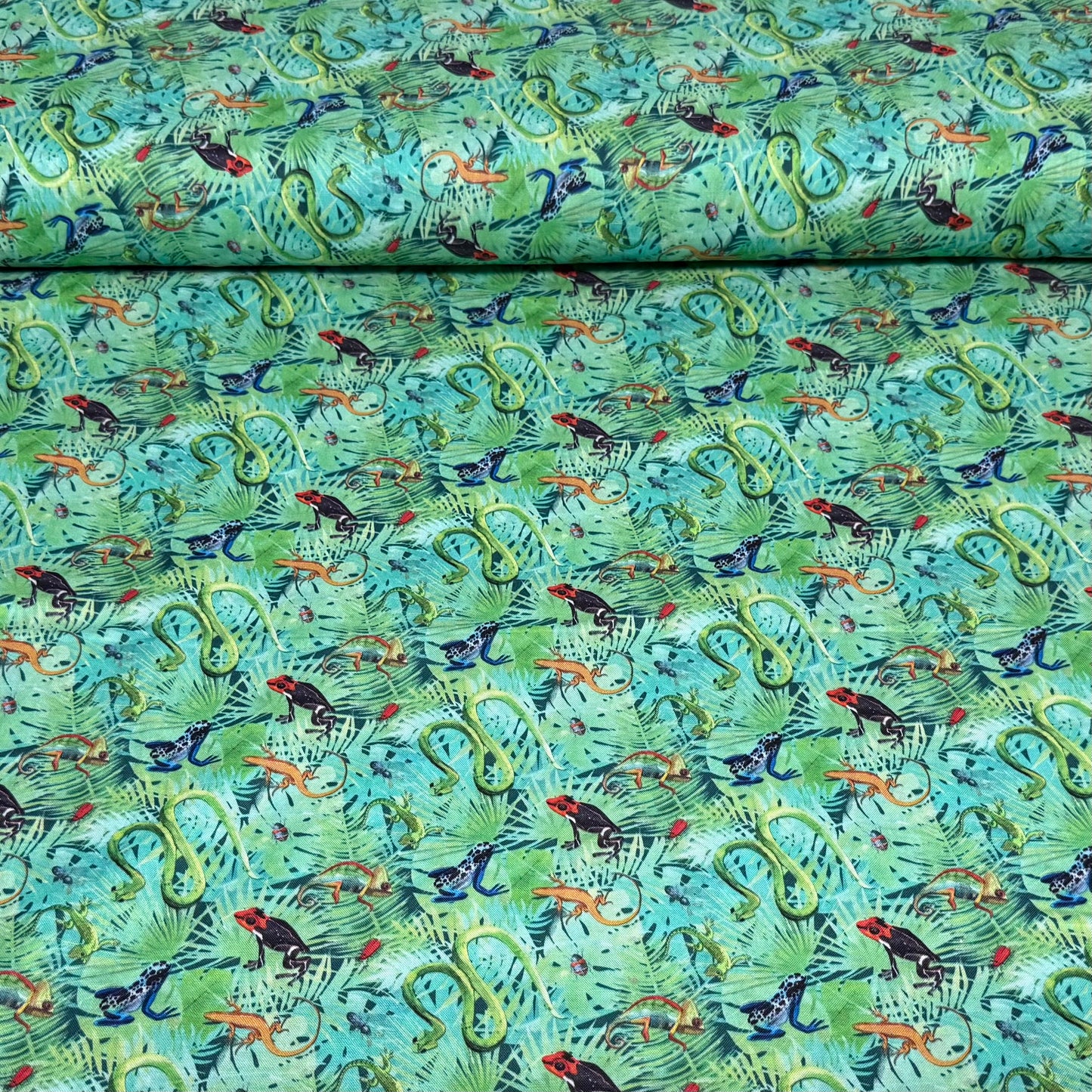 Tropical Jungle Reptile Print Fabric – 100% Cotton | 45” Wide