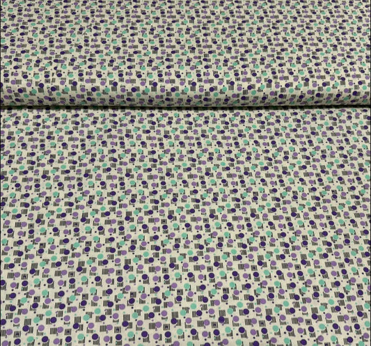 Retro Dot Mosaic Print Fabric – 100% Cotton | 45” Wide