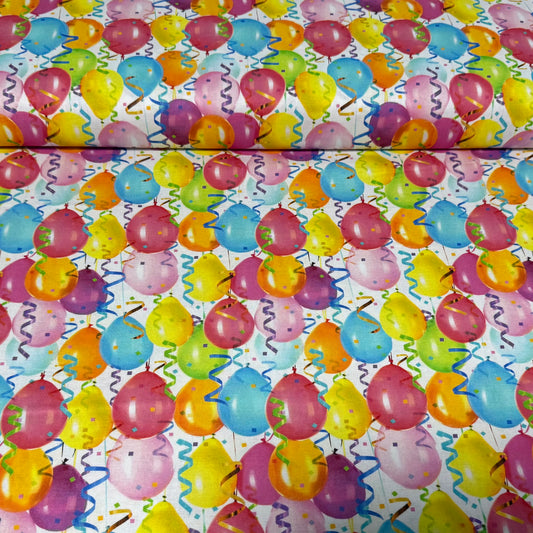 Confetti Ballon Bash Print Fabric - 100% Cotton | 45” Wide