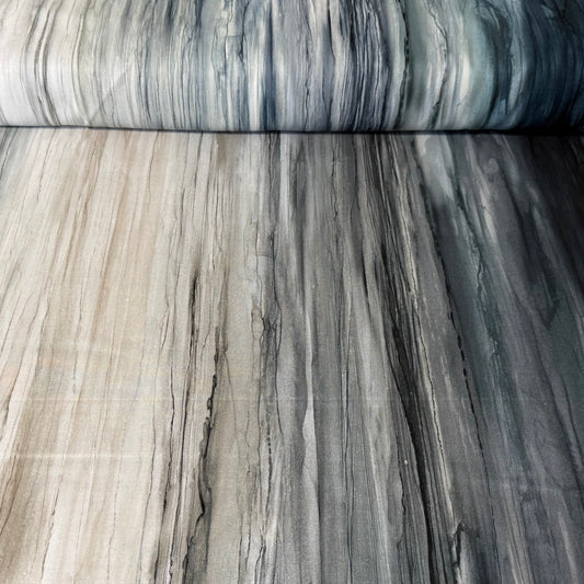 Grey Marble Stone Print Fabric - 100% Cotton | 45” Wide