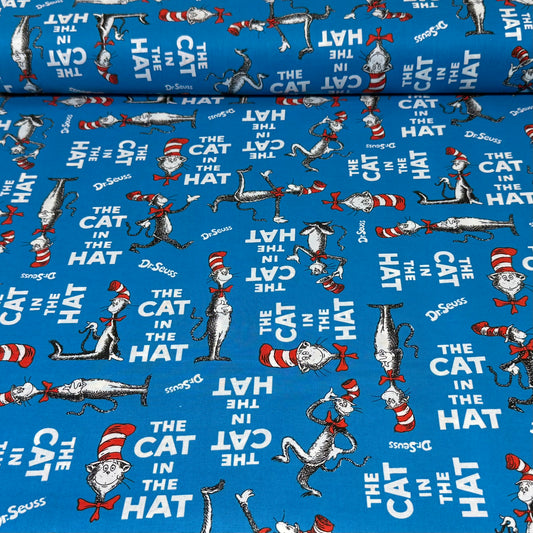 Dr. Seuss Cat in the Hat Print Fabric – 100% Cotton | 45” Wide