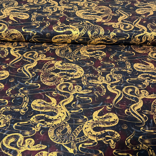 Golden Serpent Royale Print Fabric - 100% Cotton | 45” Wide