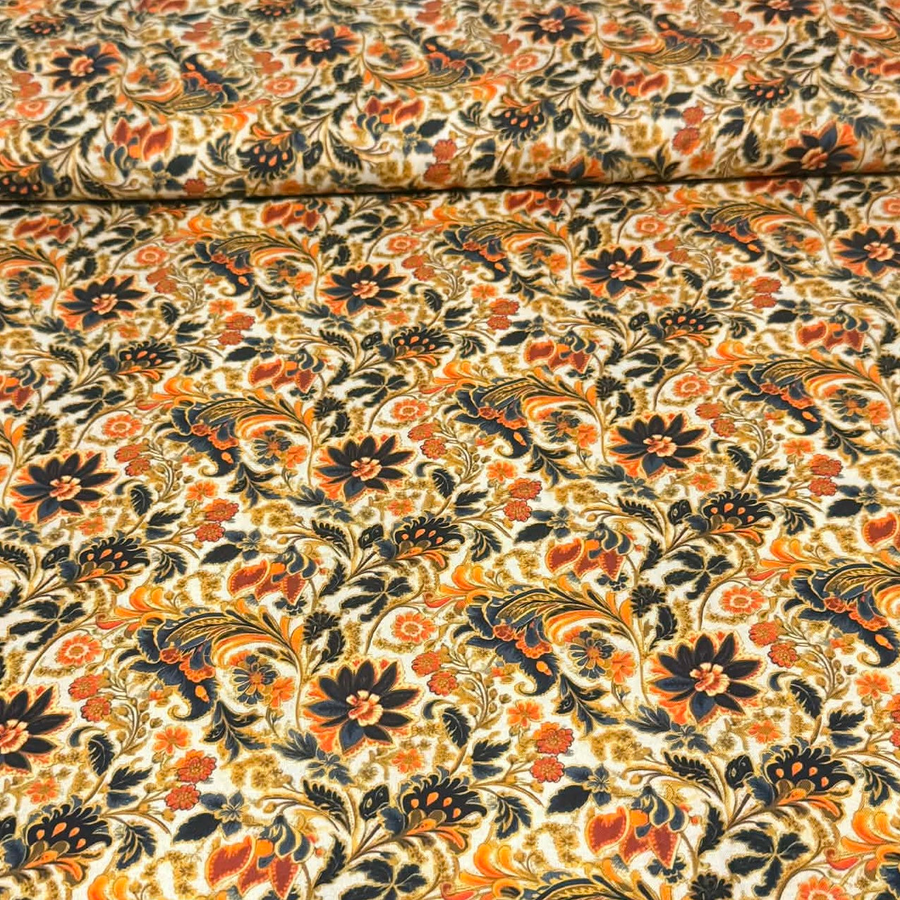 Autumn Paisley Floral Print Fabric – 100% Cotton | 45” Wide
