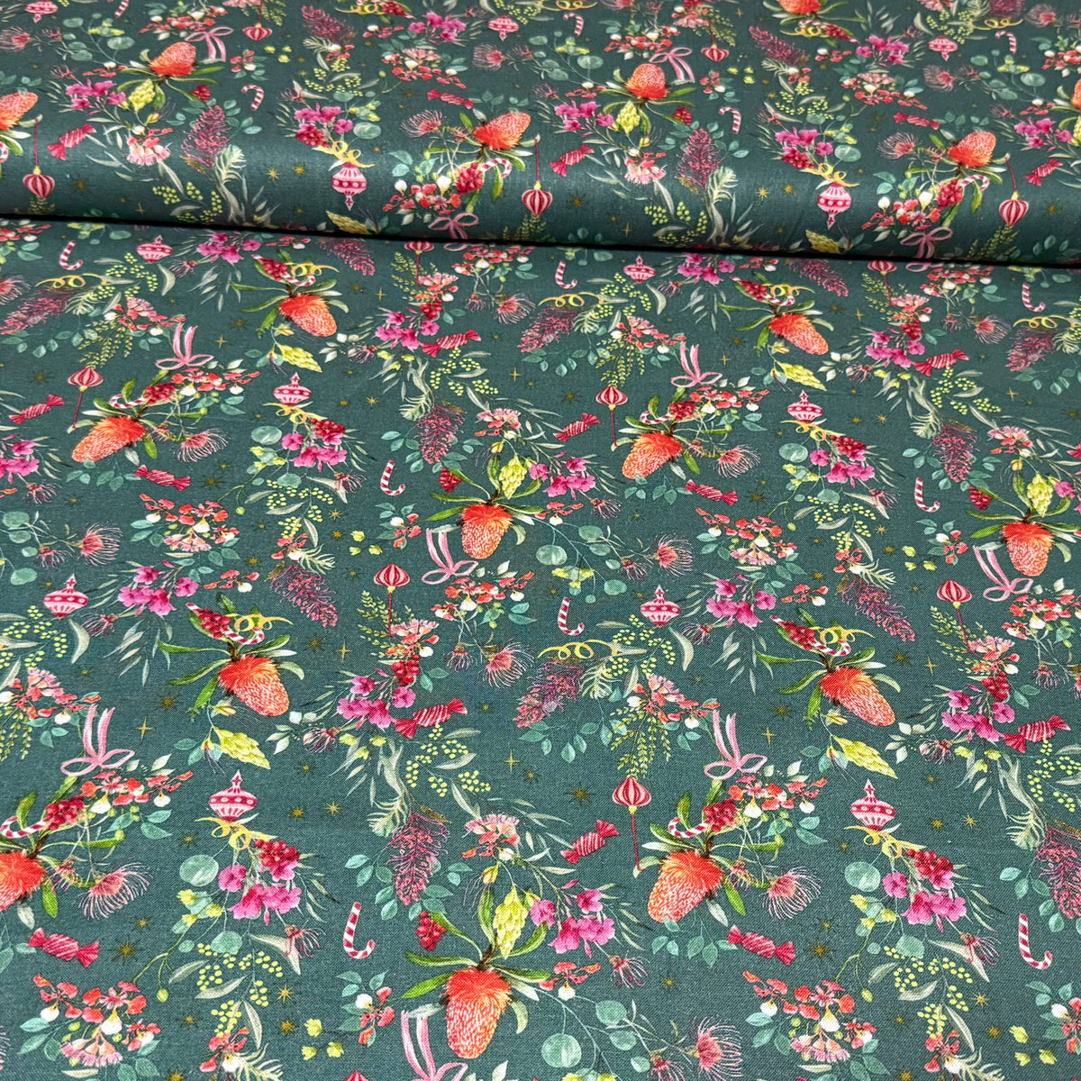 Holiday Botanical Bouquet – 100% Cotton Fabric | 45” Wide