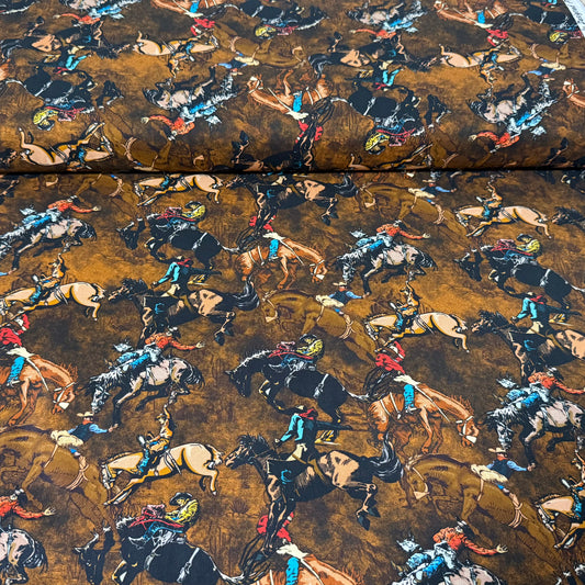 Western Rodeo Print Fabric - 100% Cotton | 45” Wide