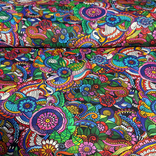 Multicolour Paisley Print Fabric - 100% Cotton | 45” Wide
