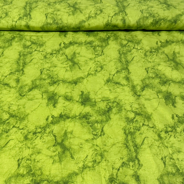 Lime Green Marble Texture Print Fabric – 100% Cotton | 45” Wide