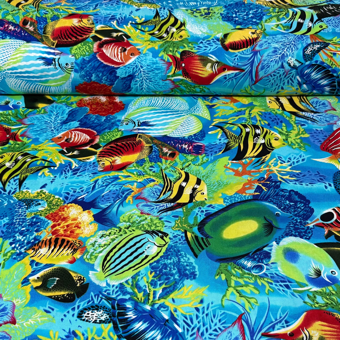 Tropical Reef Fish Print Fabric – 100% Cotton | 45” Wide