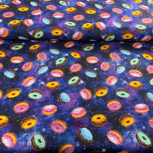Galaxy Donuts Print Fabric - 100% Cotton | 45” Wide