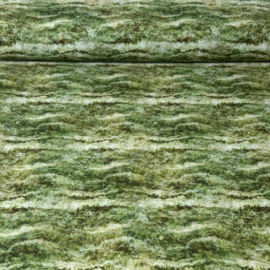 Green Stone Waves Print Fabric - 100% Cotton | 45” Wide