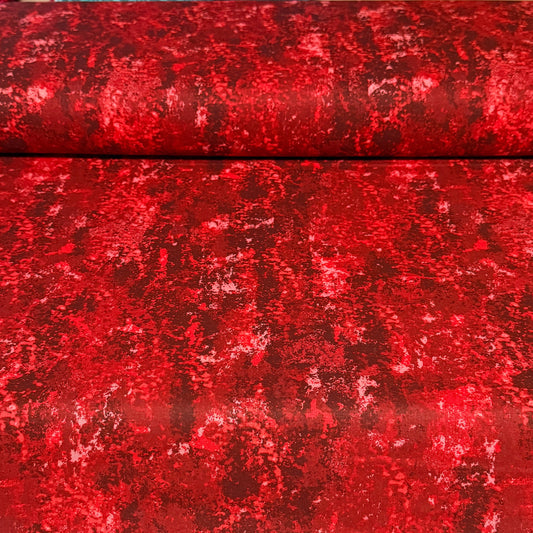 Crimson Grunge Marble Print Fabric - 100% Cotton | 45” Wide