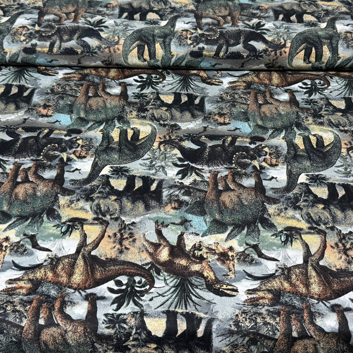 Prehistoric Dinosaur Jungle | 100% Cotton Fabric | 45” Wide