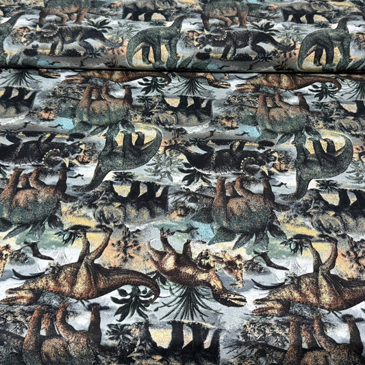 Prehistoric Dinosaur Jungle | 100% Cotton Fabric | 45” Wide