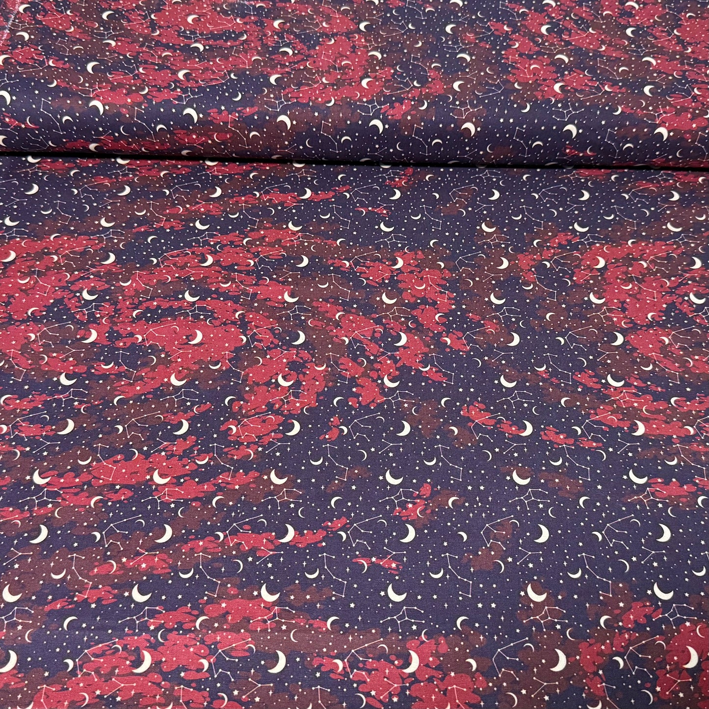 Celestial Constellation Cotton Fabric – Moon & Stars Night Sky | 45” Quilting Cotton