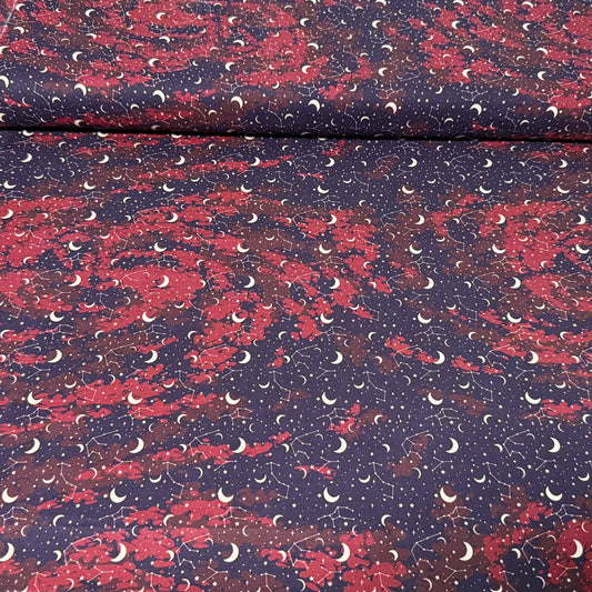 Celestial Constellation Cotton Fabric – Moon & Stars Night Sky | 45” Quilting Cotton