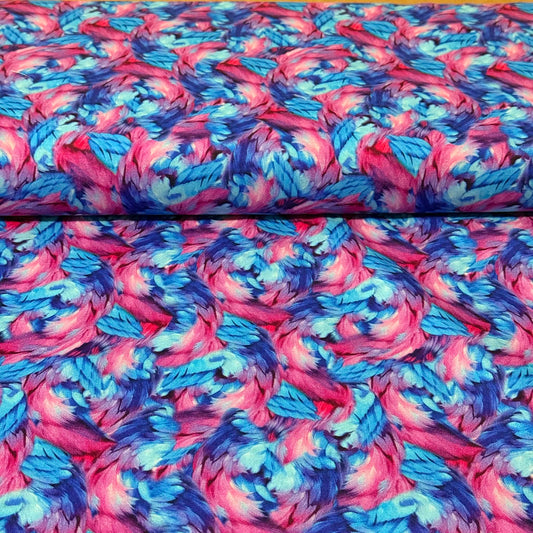 Neon Feather Swirl Abstract Fabric – 100% Cotton | 45” Wide
