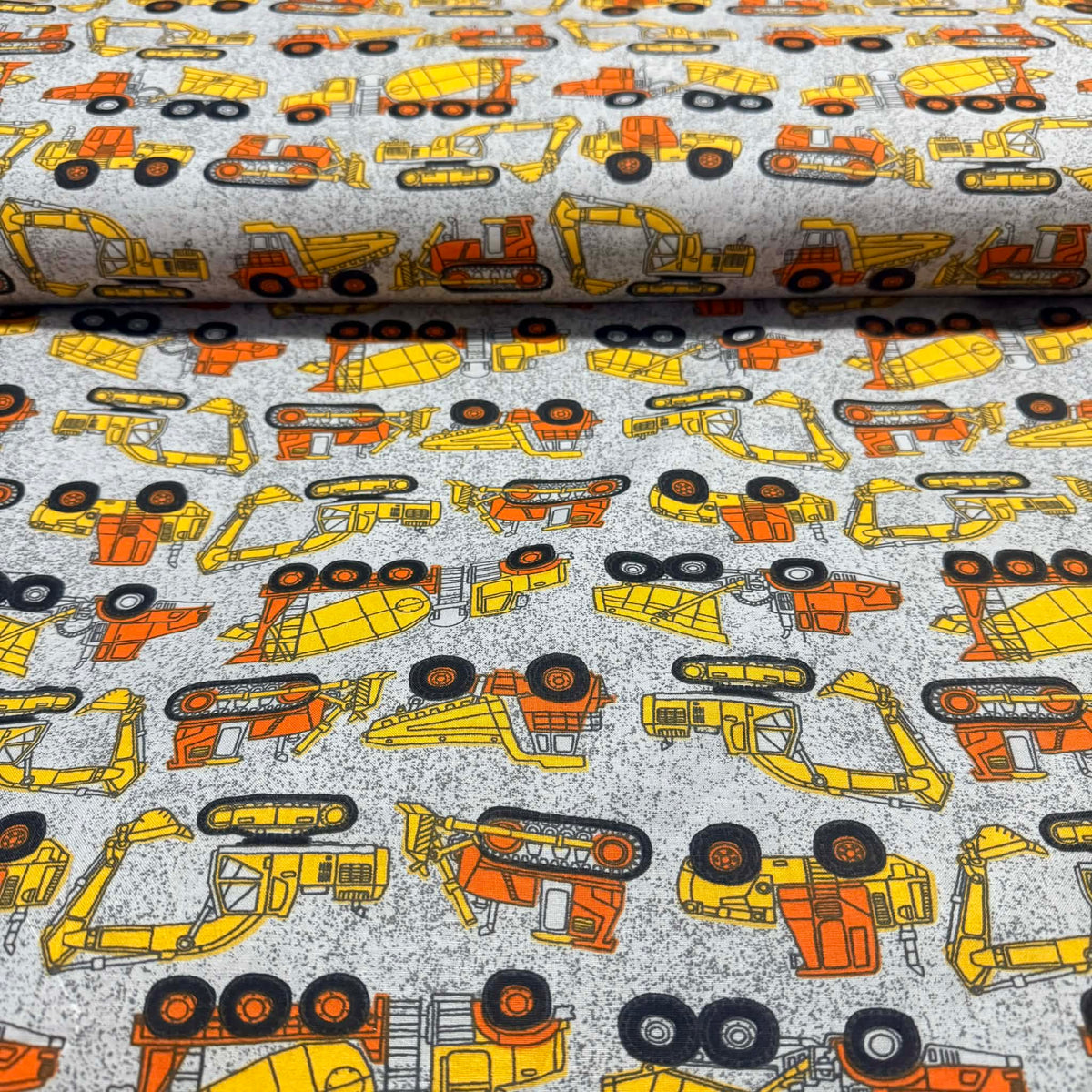 Construction Crew Trucks – 100% Cotton Fabric | 45” Wide
