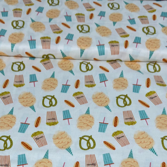 Carnival Snack Print Fabric - 100% Cotton | 45” Wide